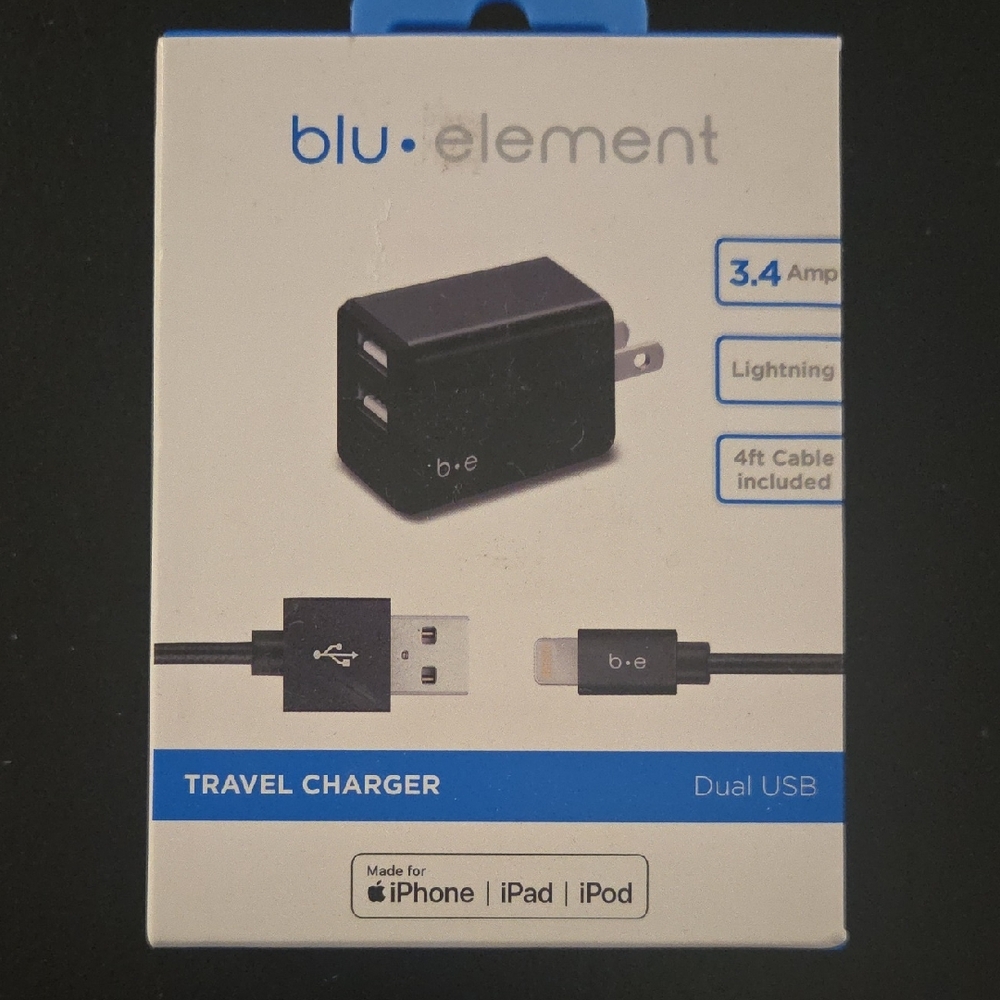 Blu Element Dual USB Charger with Cable
